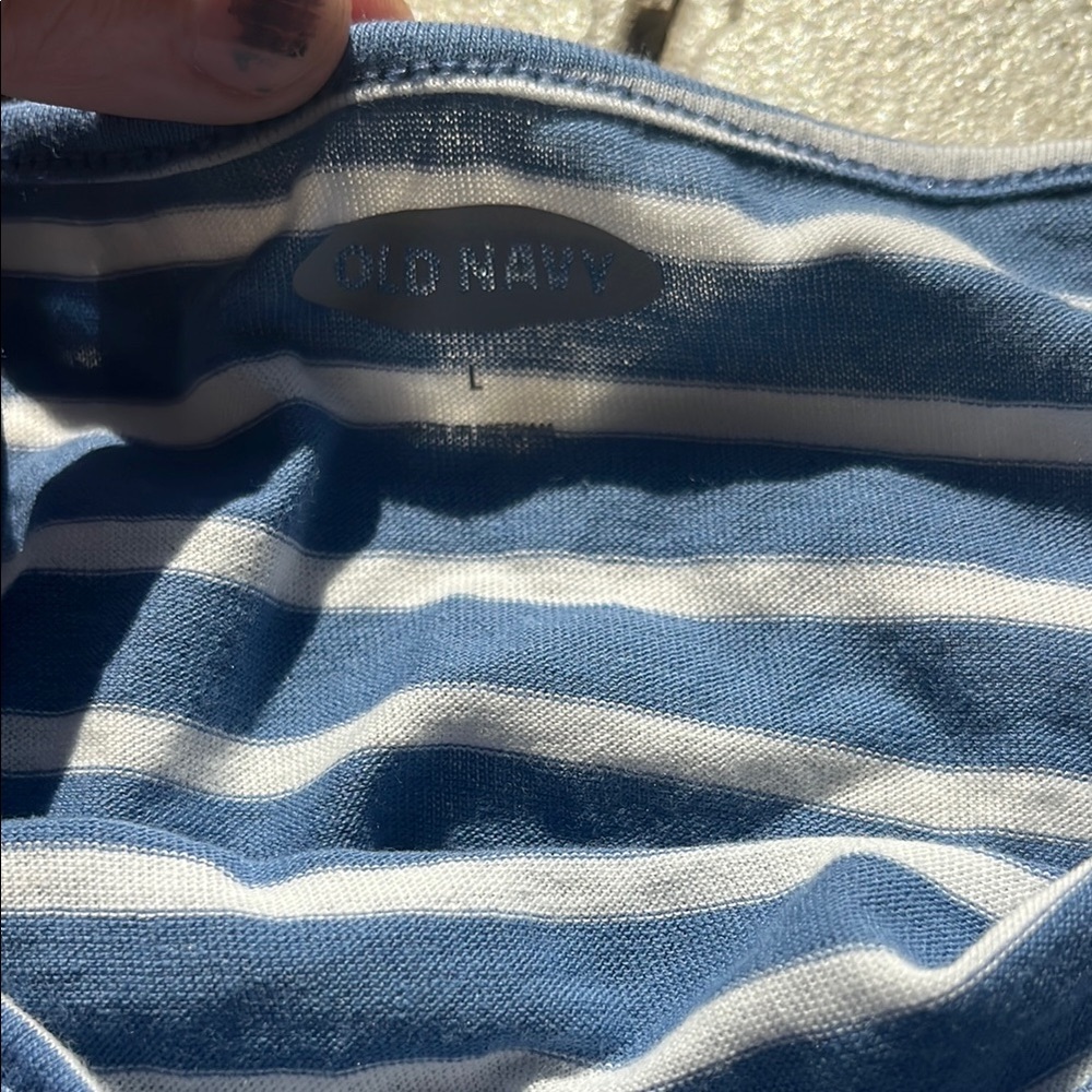 Old Navy Blue Asymmetrical Sleeveless Tank Top - Picture 2 of 4